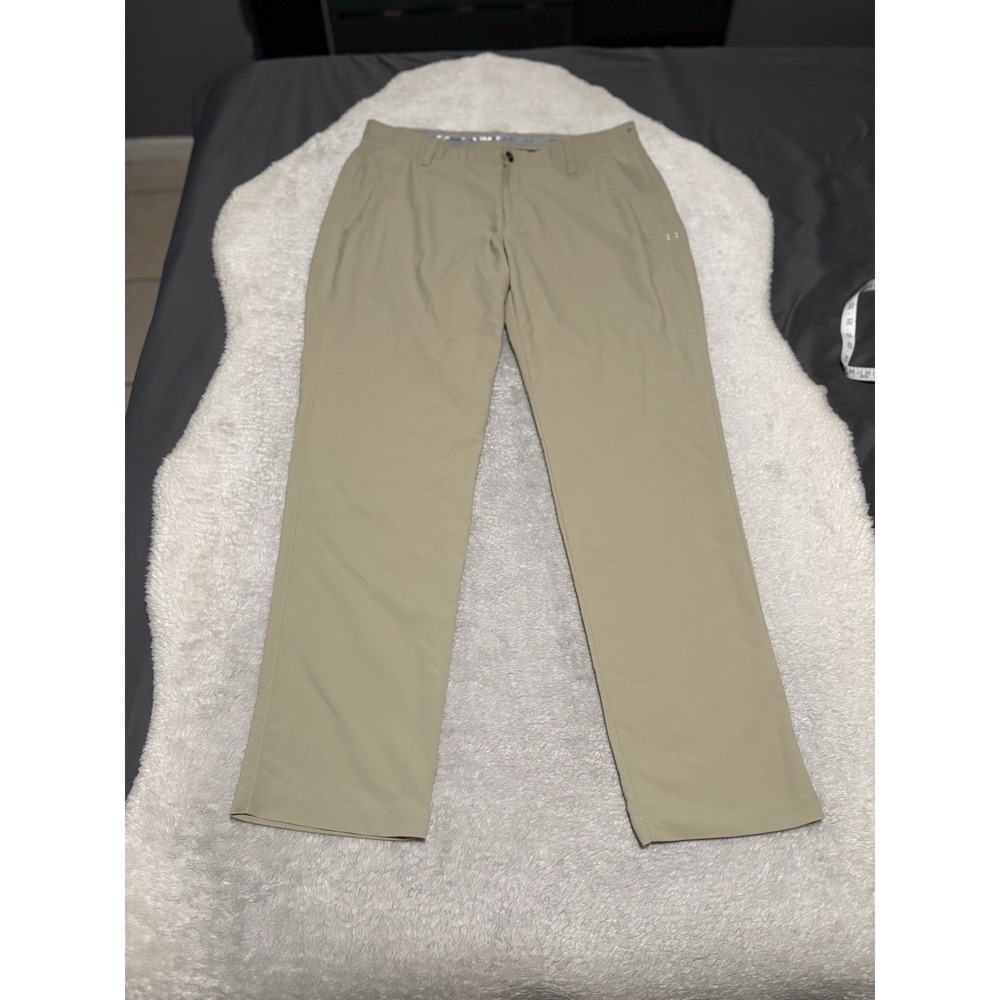 UA Under Armour Mens Golf Pants Size 38x32 Beige Tan Performance Lightweight